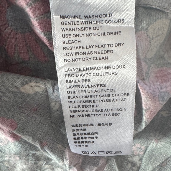 Free People My Time Floral Mini Shirt Dress, Black Medium - Picture 7 of 8